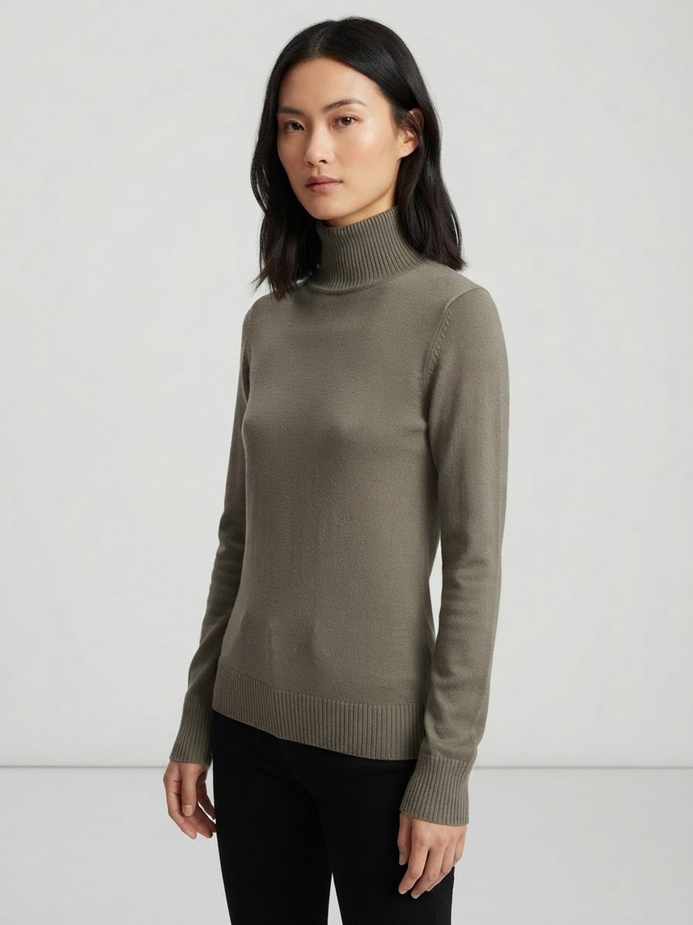 Women’s Brown Turtleneck Sweater Size Small | Cozy Knit Pullover - 083
